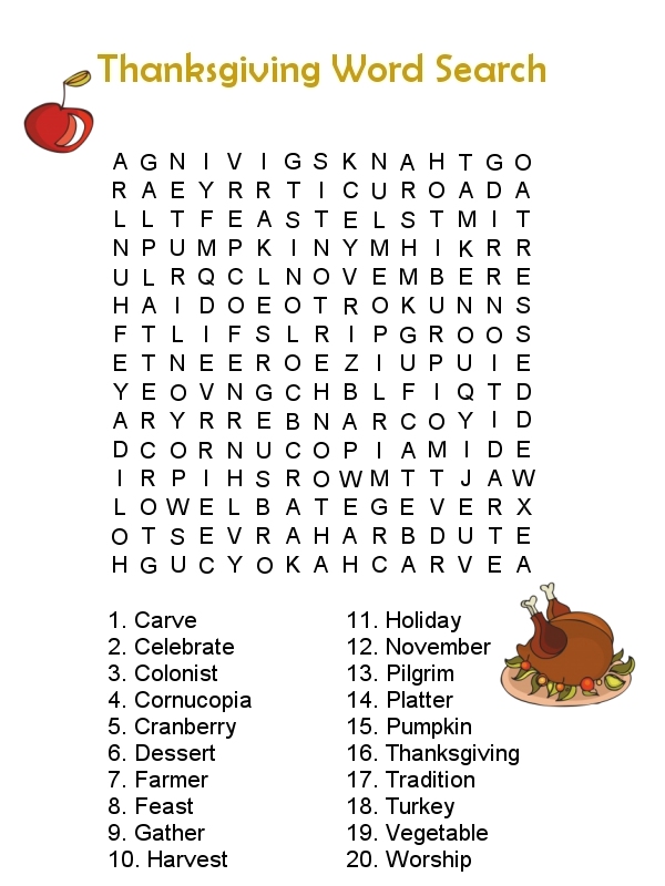 Thanksgiving Mazes  Word Search Games  Reflections of Pop Culture  Lifes Challenges